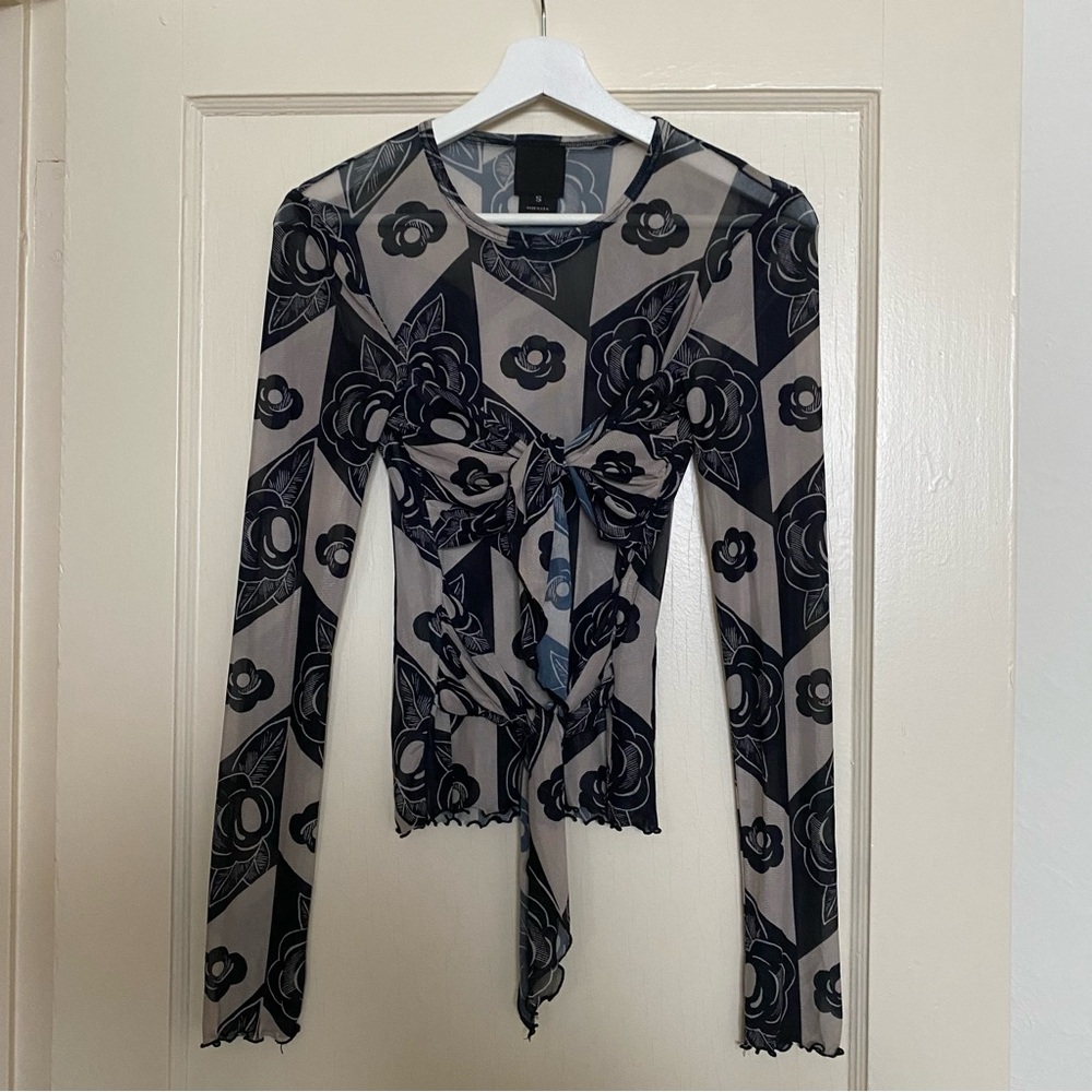 Anna Sui Mesh Tie Top